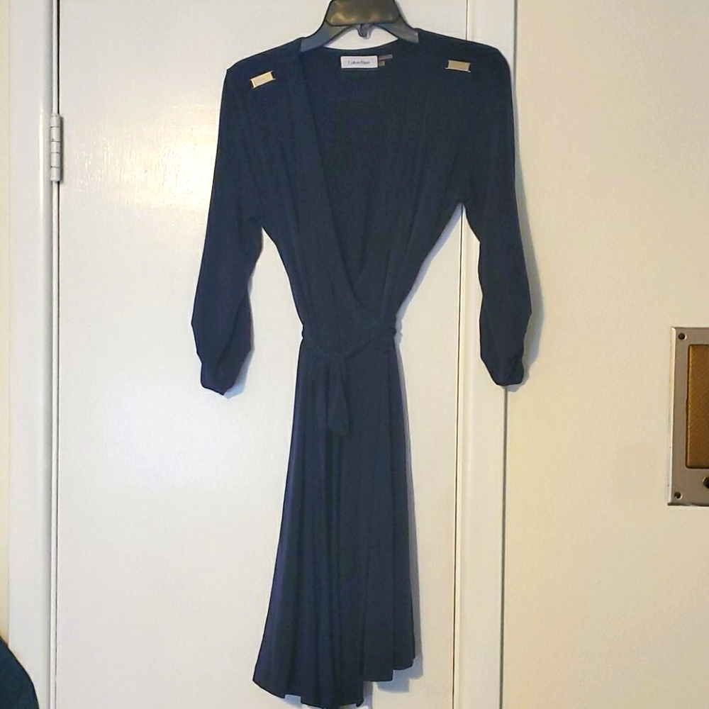 Calvin Klein NWOT Navy Wrap dress